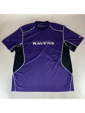 Baltimore Ravens NFL Purple Nike Dri Fit On Field Short Sleeve Athletic Shirt Me